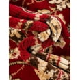 thumbnail image 5 of Unique Loom Sialk Hill Collection Area Rug - Washington (4' 1" Round Burgundy/Cream) Floral Traditional Perfect For Living Room Bed Room Dining Room Office, 5 of 11