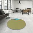 thumbnail image 4 of Ahgly Company Machine Washable Indoor Square Transitional Green Peas Green Area Rugs, 5' Square, 4 of 7