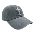 thumbnail image 2 of Embroidered Christian Jesus Cross Hat for Men Women, Vintage Washed Dad Hats Adjustable Baseball Cap, 2 of 6