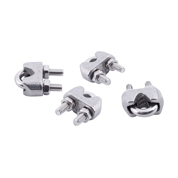 Rollbacks & More 4pcs Stainless Steel Cable Clip Saddle Clamp for 5/32 inch 4mm Wire Ropes
