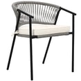 thumbnail image 4 of Dextrus Outdoor Dining Chair Set of 4, Rope Woven Stackable Patio Dining Armchair With Cushions - Beige, 4 of 15