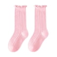 thumbnail image 2 of ZACPNCV Girl Ankle Ruffle Socks Casual Cotton Blend Frilly Breathable Cute Knit Lettuce Trim No Show Socks B-Pink, 2 of 5