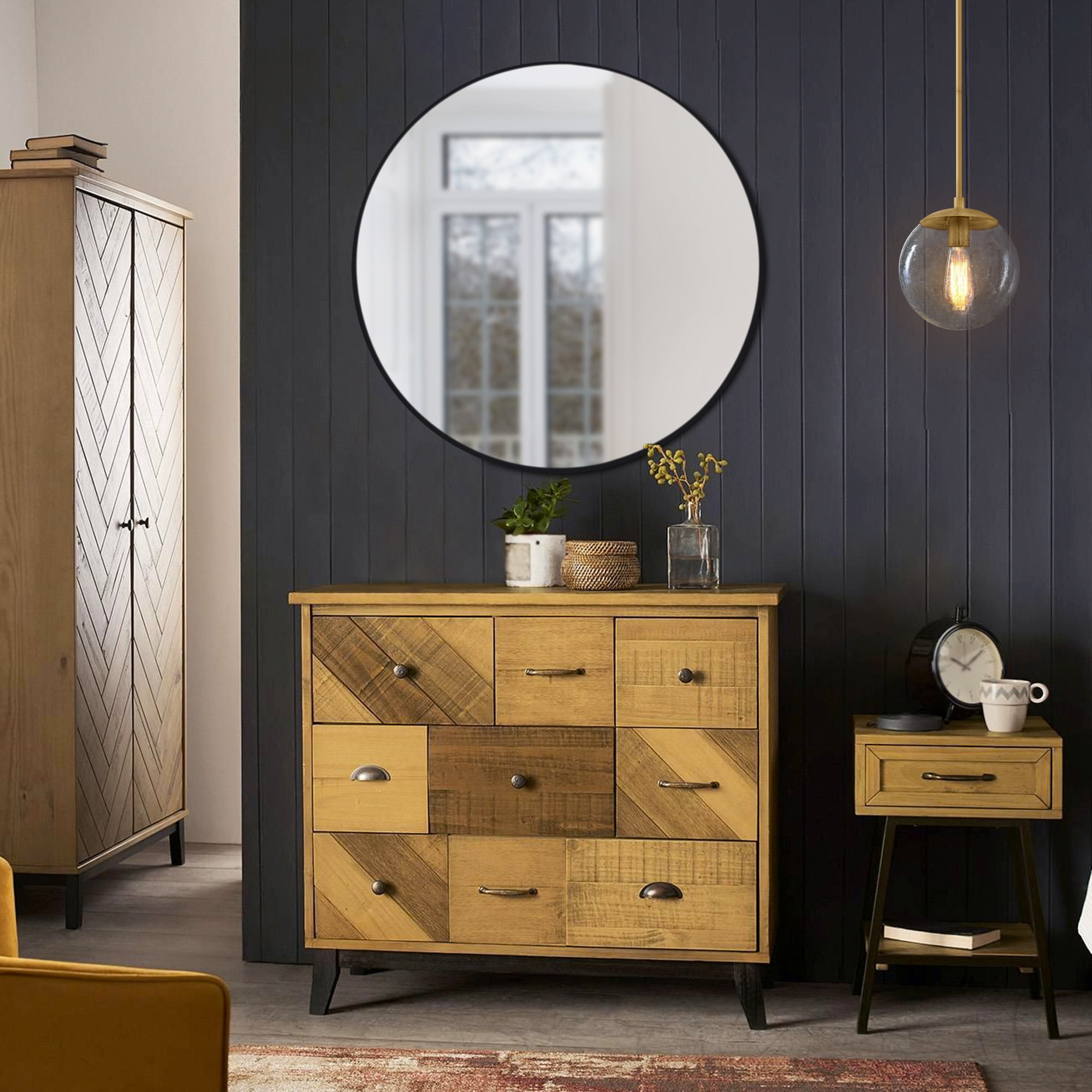 Satin Gold Modern Dimmable Pendant Light with Clear Seedy Glass Globe Shade, Adjustable Height, Kitchen Islands and Bars