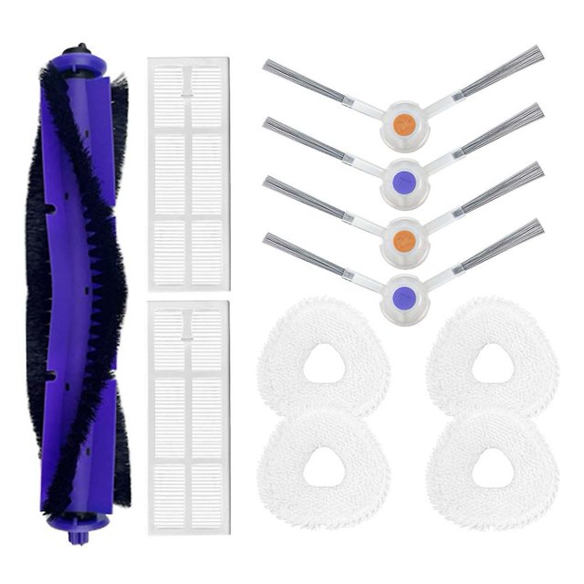 Cepillo principal, cepillo lateral, filtro HEPA, compatible con accesorios para aspiradora robot Narwal J3, como se muestra