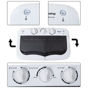 Compact Portable Washing Machine,Mini Compact Twin Tub with Built-in Drain Pump Washer 14.3Lbs Semi-automatic Spinner