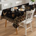 thumbnail image 3 of Golden Black Vintage Rectangle Tablecloth, Universe Planet Middle Century Waterproof & StainResistant Tablecloth, Washable Oil-proof Table Cover for Dining/Party/Wedding/Camping/Buffet 60x120 In, 3 of 9