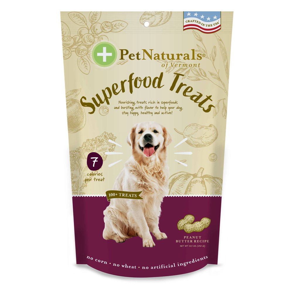 Pet Naturals of Vermont Superfood Treats for Dogs, Peanut Butter Flavor