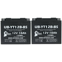2-Pack UB-YT12B-BS Battery Replacement for 2003 Yamaha XVS650 V-Star (All) 650 CC Motorcycle - Factory Activated, Maintenance Free, Motorcycle Battery - 12V, 10AH, UpStart Battery Brand