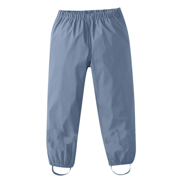 MIASHUI Pantalon de Pluie pour Enfants Imperméable Pantalon de Pluie pour Garçons Filles, Gris, 7-9 Ans