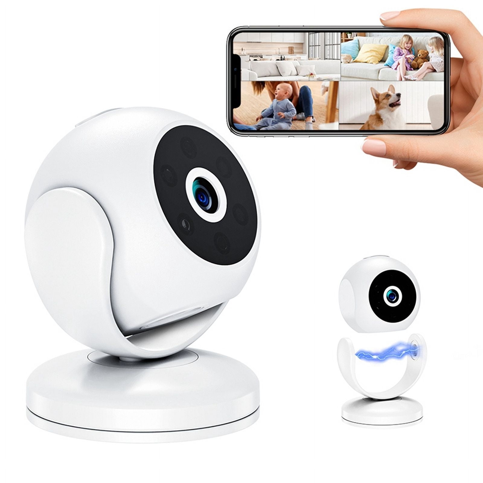 Indoor IP Camera WiFi 1080P Super HD Pan&Tilt 2-Way Audio Motion Detection Smart Home Camera for Baby