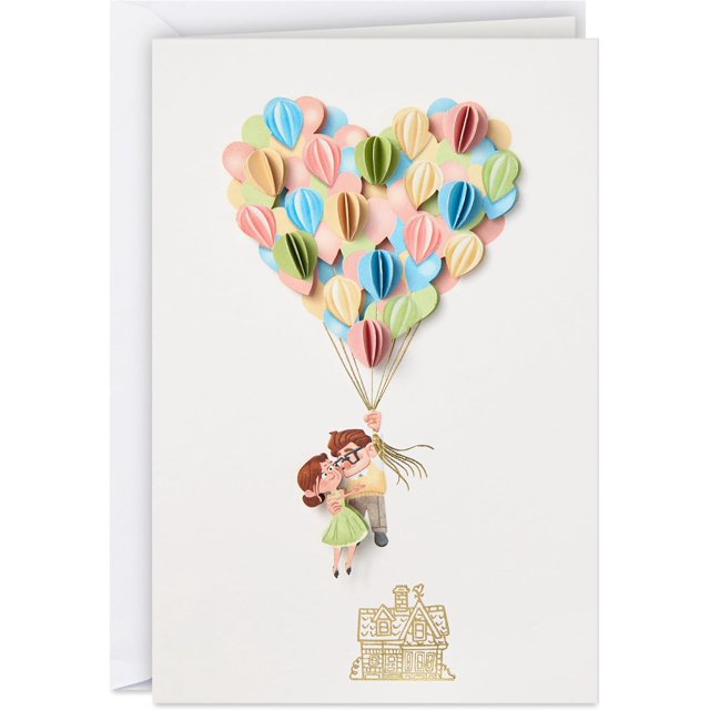 Hallmark Signature Disney/Pixar Up Anniversary Card for Couple (Heart Balloons)