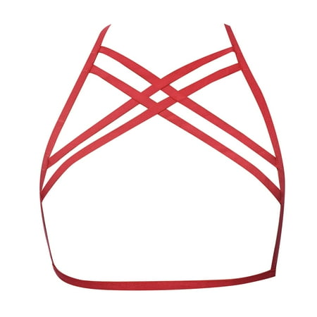 

B91xZ Lingerie For Women Women Sexy Lace Up Bra Black Cutout Stretch Adjustable Lingerie Bra Lady Elastic Band Bra plus Size Sexy Shirt Red One Size
