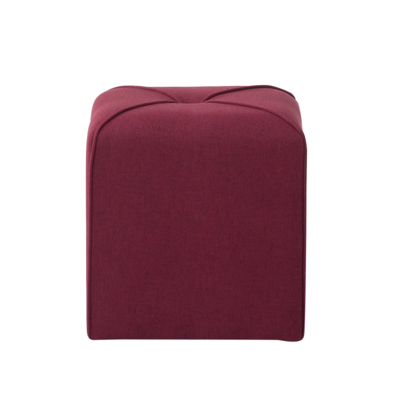 Gewnee 16.54" Square Linen Upholstered Ottoman Footrest For Home Office Red