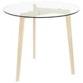 thumbnail image 1 of vidaXL Dining Table Tempered Glass Dinner Room Dinette Kitchen Black/Brown, 1 of 6