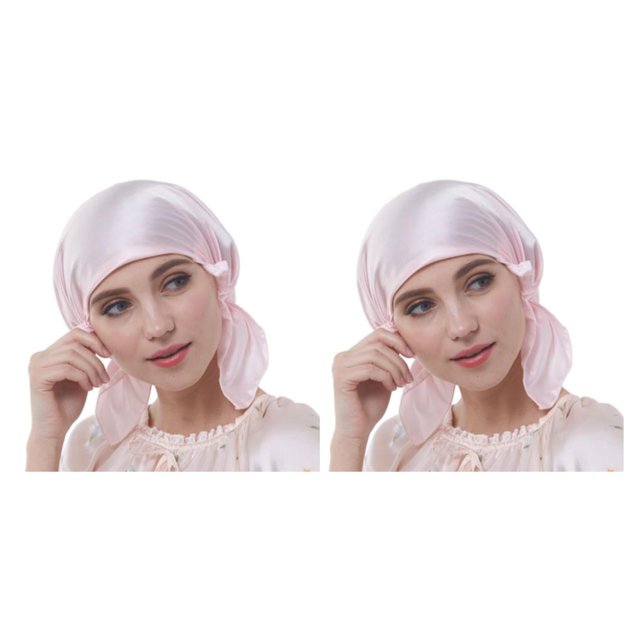 Gorro de dormir de seda transpirable Jumpingount Rosa Talla única 2Conjunto