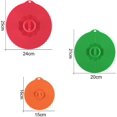 thumbnail image 3 of Set of 3 Silicone Lids - Reusable Airtight Lids - Microwave Lid - Suction Cup Silicone Pan Lid (3 Sizes), 3 of 5