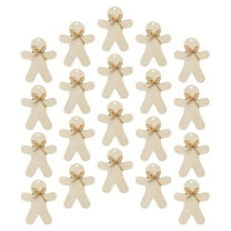 ROSENICE 20 Sets Gingerbread Decorations For Christmas Wooden Ornament Khaki 4.72X3.94X0.08In Christmas Tree Ornament