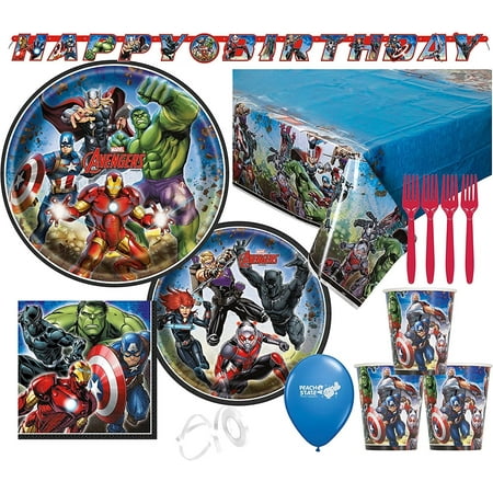 Peach State Party Supplies Marvel Avengers Superhero Party Supplies, Serves 8 (80 Pieces)