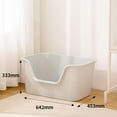 thumbnail image 3 of Extra Large Litter Box with High Sides 25.27" Lx17.83 Wx13.11 H,Anti-Splashing,Tool-Free Assembly,Multi Kitty Cat Litter Box,Jumbo (Grey), 3 of 7