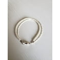 thumbnail image 2 of Fresh Water Pearl 3.5mm Round Shape Smooth Cut Beads 7 inch Silver Plated Clasp Bracelet for men, women, unisex. Link Chain Stacking Bracelet.|LINK_02987, 2 of 3