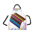thumbnail image 2 of ASHLEIGH Funny Color Paint Abstract Pencils Chef Kitchen Apron, Adjustable Strap Waist Ties, Front Pockets, Perfect for Cooking, Baking, Barbequing, 2 of 2