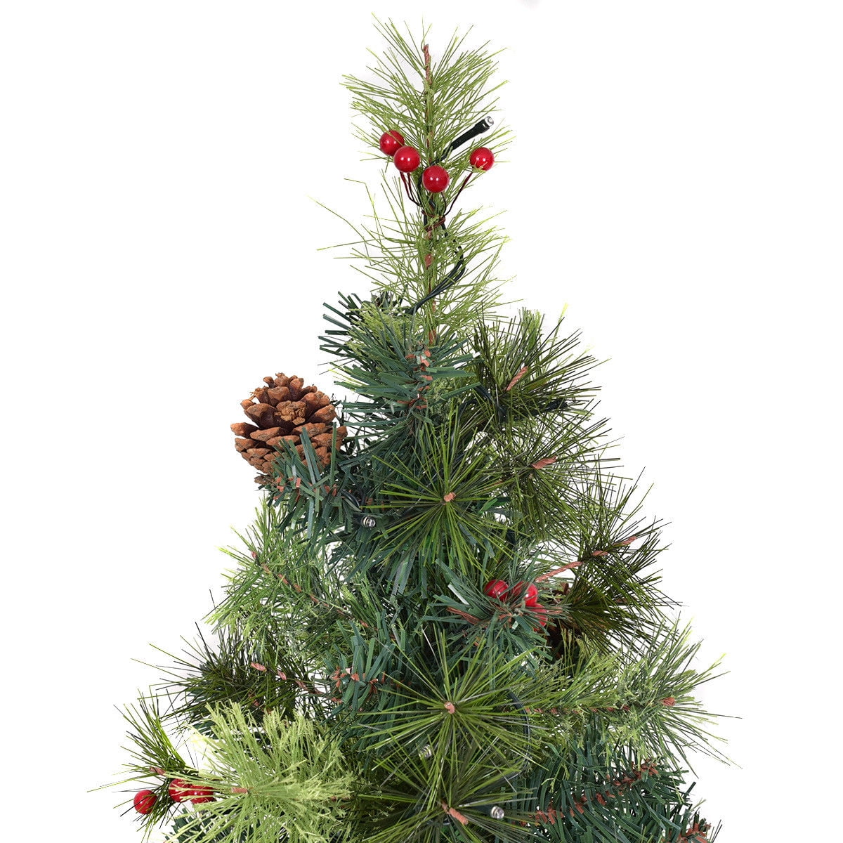 5ft Pre Lit Christmas Entrance Tree W 100 Led Lights Red