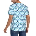 thumbnail image 2 of Goofa Blue Fish Scale Texture Pattern Mens Golf Shirt Baseball T-shirt Moisture Wicking Dry Fit Performance Sport Short Sleeve Striped Golf Polo Shirts-XX-Large, 2 of 7