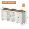thumbnail image 5 of Wampat Sideboard Buffet Cabinet with Glass Door, Kitchen Storage Cabinet, White, 5 of 9