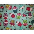 thumbnail image 3 of Teal Cupcake Curtain Panels by Penny's Needful Things (Set of 2) 45 Inch Long UNLINED, 3 of 3
