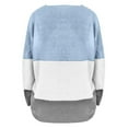 thumbnail image 5 of IROINNID Reduced Womens Sweater V-Neck Pullover Sweater Color Block Loose Mid-Length Long Sleeve Splicing Blouse Tops Sweater, 5 of 6