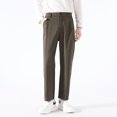 thumbnail image 2 of JAJAHO Mens Suit Pants Straight Leg Relaxed Fit Elastic Waistband Dress Pants Ankle Length Solid Color Comfort Trousers, 2 of 5