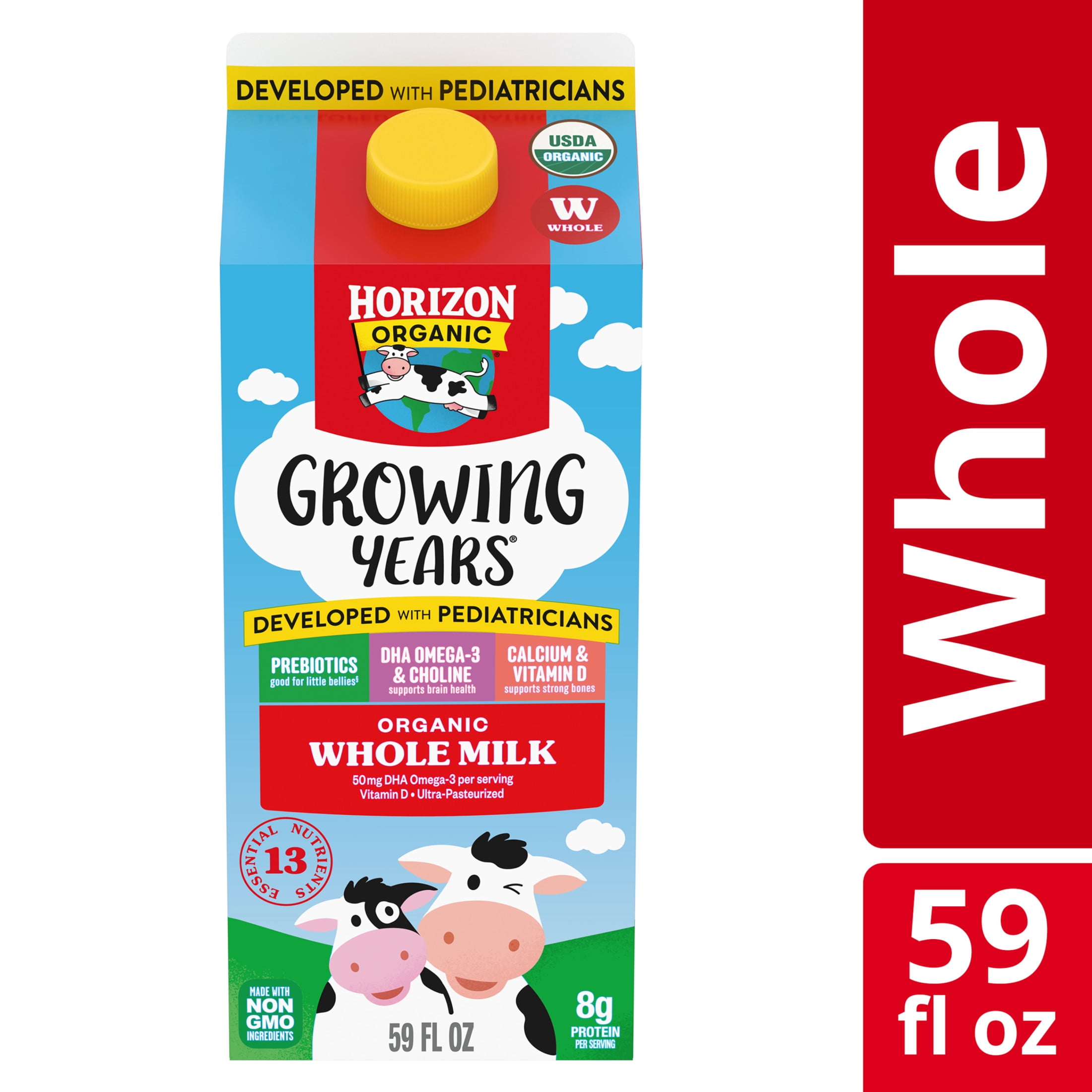 Horizon Organic Growing Years Organic Whole Milk for Kids, 59 fl oz Carton