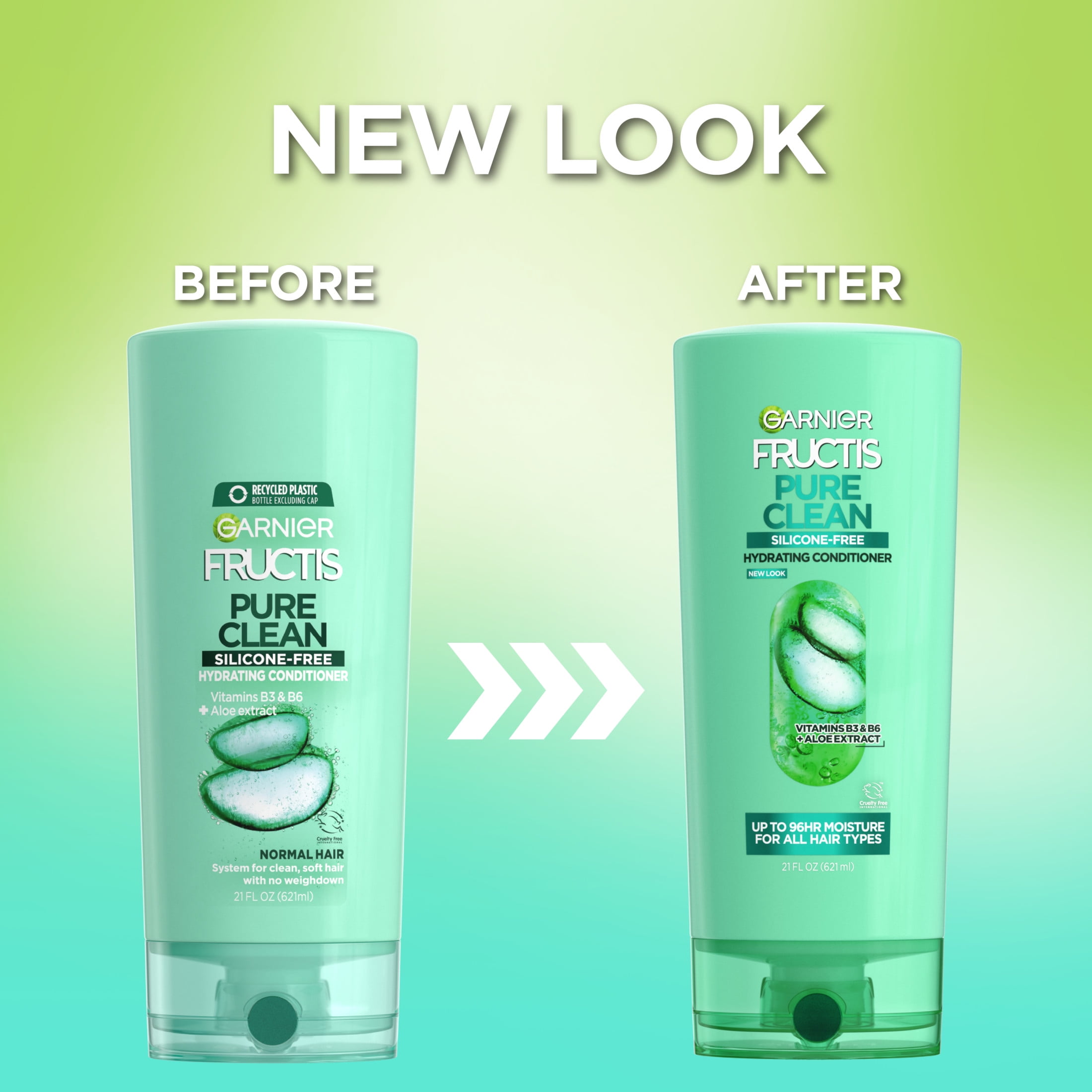 (2 pack) Garnier Fructis Pure Clean Moisturizing Conditioner, Dry Hair, with Aloe Extract, 21 fl oz