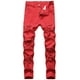 thumbnail image 2 of Pantalones vaqueros rectos de algodón con agujeros rotos para hombre, pantalones casuales de longitud completa, pantalones de poliéster para hombre, 2 of 8