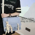 thumbnail image 5 of Bolso de mensajero casual de moda Bolso de hombro simple Bolso de lona de temperamentoazul, 5 of 5