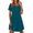 Blue Green, variant on Nightgowns for Women Pleated Nightshirts Short Sleeve Sleepshirts Crew Neck Sleepwear Soft Night Gown Sleepdress