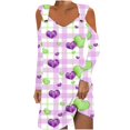 thumbnail image 2 of DecSea Women's Spaghetti Strap Maxi Dress V Neck Cold Shoulder Side Slit Long Dresses, 2 of 5