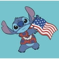 thumbnail image 2 of Girl's Lilo & Stitch Tropical American Flag  Graphic Tee Tahiti Blue X Large, 2 of 4
