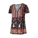thumbnail image 2 of Sunloudy - Camisetas de verano con estampado floral para mujer, bohemias, de manga corta, con cuello en V, con botón frontal Sunloudy moda, 2 of 10