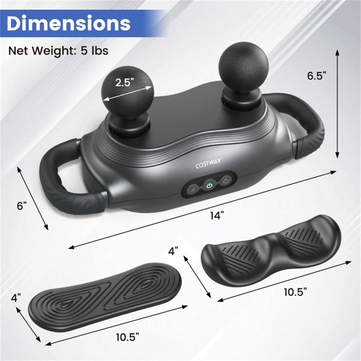 Deep Tissue Muscle Massager Gun with 3 Attachments & 3 Modes, Handheld Percussion Massager for Shoulder, Neck, Back Pain Relief, Electric Massage Gun for Athletes, Home Use, 2000mAh, 15min Auto-Off