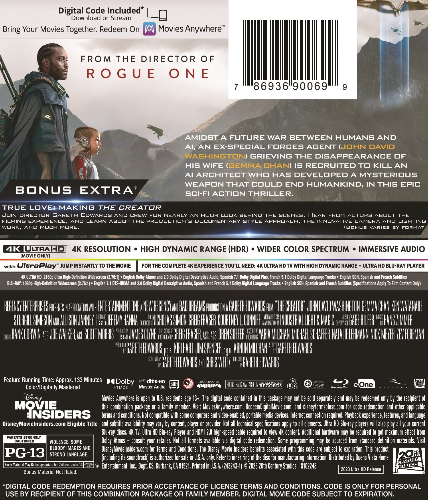 The Creator (4K Ultra HD + Blu-ray + Digital Code) 