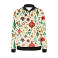 thumbnail image 4 of Chaqueta informal de manga larga sin capucha y con capucha para mujer, moderna, con estampado navideño, con cremallera y bolsillo, de poliéster., 4 of 5