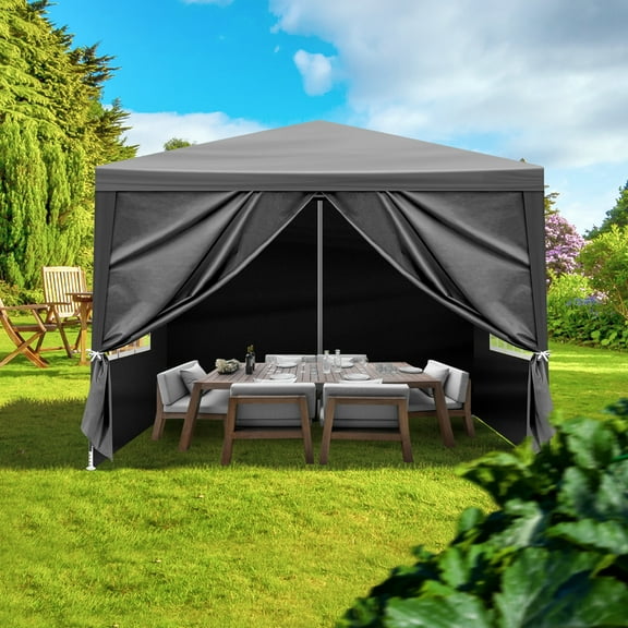 Winado 10' x 10' Canopy Tent Garden Wedding Party Patio w/4 Side Walls Black
