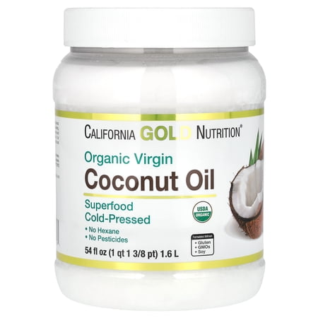 California Gold Nutrition Superfoods  Cold Pressed Organic Virgin Coconut Oil  54 fl oz (1.6 L)