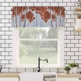 thumbnail image 4 of Brown Red Maple Leaf Valances for Windows Fall Gray Tree Shadow Branch Nature Rod Pocket Curtain Valance Window Treatment Short Curtains for Kitchen Living Room, 60"x14", 4 of 5