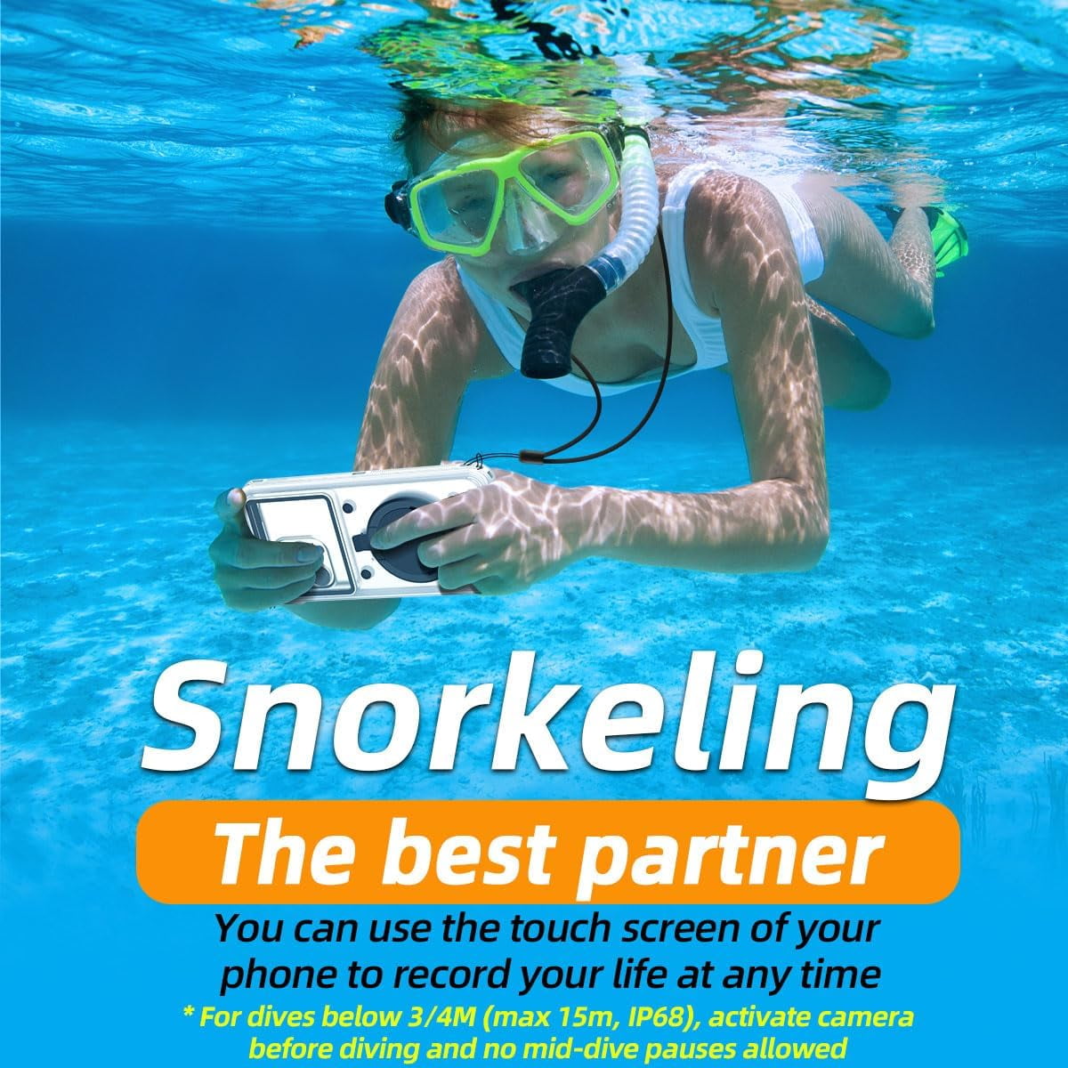 KOMI Waterproof Phone Case,Universal Self-Check Function Underwater Pouch Dry Bag Beach Travel Essentials Tech Gadgets for iPhone 15 14 13 11 12/Samsung S24/LG,Google/Xiaomi/Motorola_White