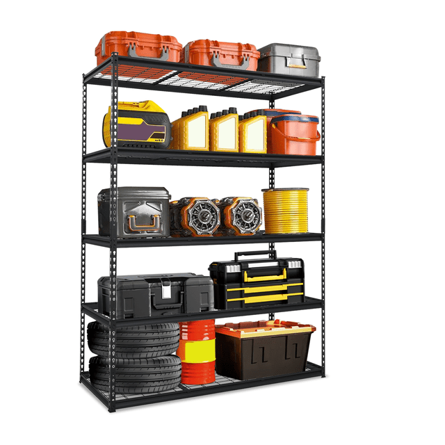 5-Tier Heavy Duty Garage Shelving, 2000LBS Capacity Metal Storage Rack, Adjustable Shelves, Easy Assembly for Pantry, Basement, Laundry Room