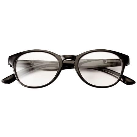 Round Frame Retro Readers-5.00X-BLK