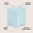 thumbnail image 4 of JONATHAN Y END2000E Callista 18" Modern Bohemian Ceramic Tiled Rectangle End Table, White/Neon Blue, 4 of 6