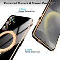 thumbnail image 5 of Samsung Galaxy S24 Case with Ring Kickstand [Compatible with Magsafe] [Lens Camera Protector] Soft TPU Electroplated Protective Samsung Galaxy S24 Magnetic Stand Phone Case Black, 5 of 13